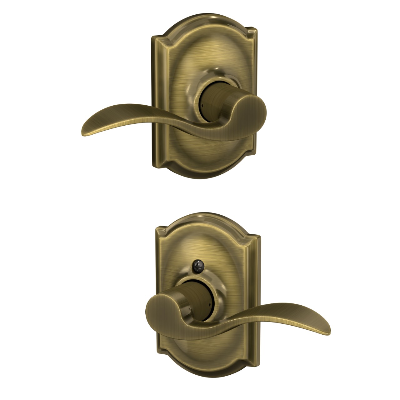 Accent Lever Hall & Closet Lock with Camelot Trim