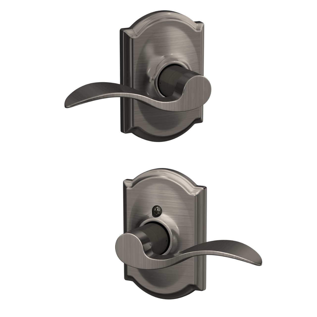 Accent Lever Hall & Closet Lock with Camelot Trim