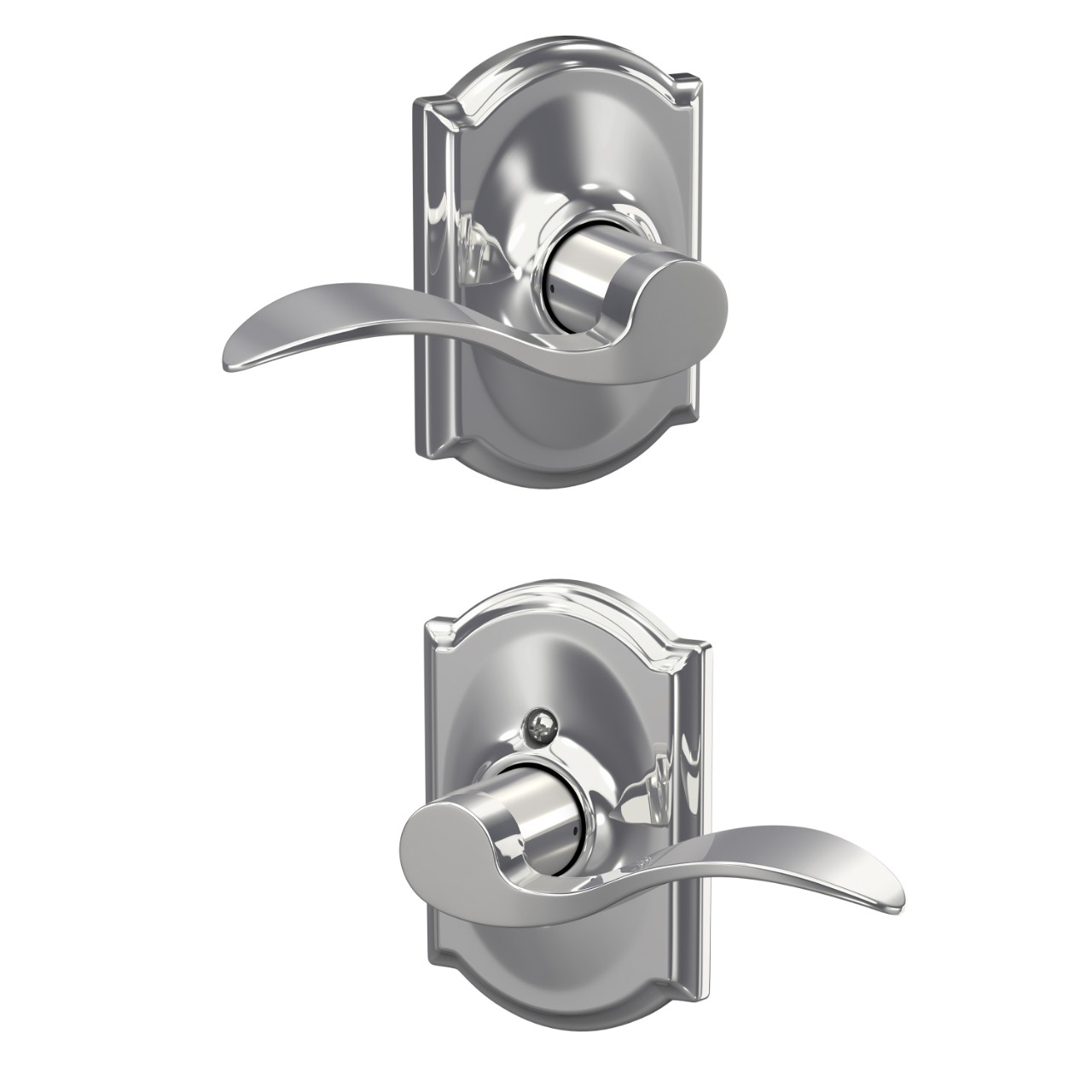 Accent Lever Hall & Closet Lock with Camelot Trim