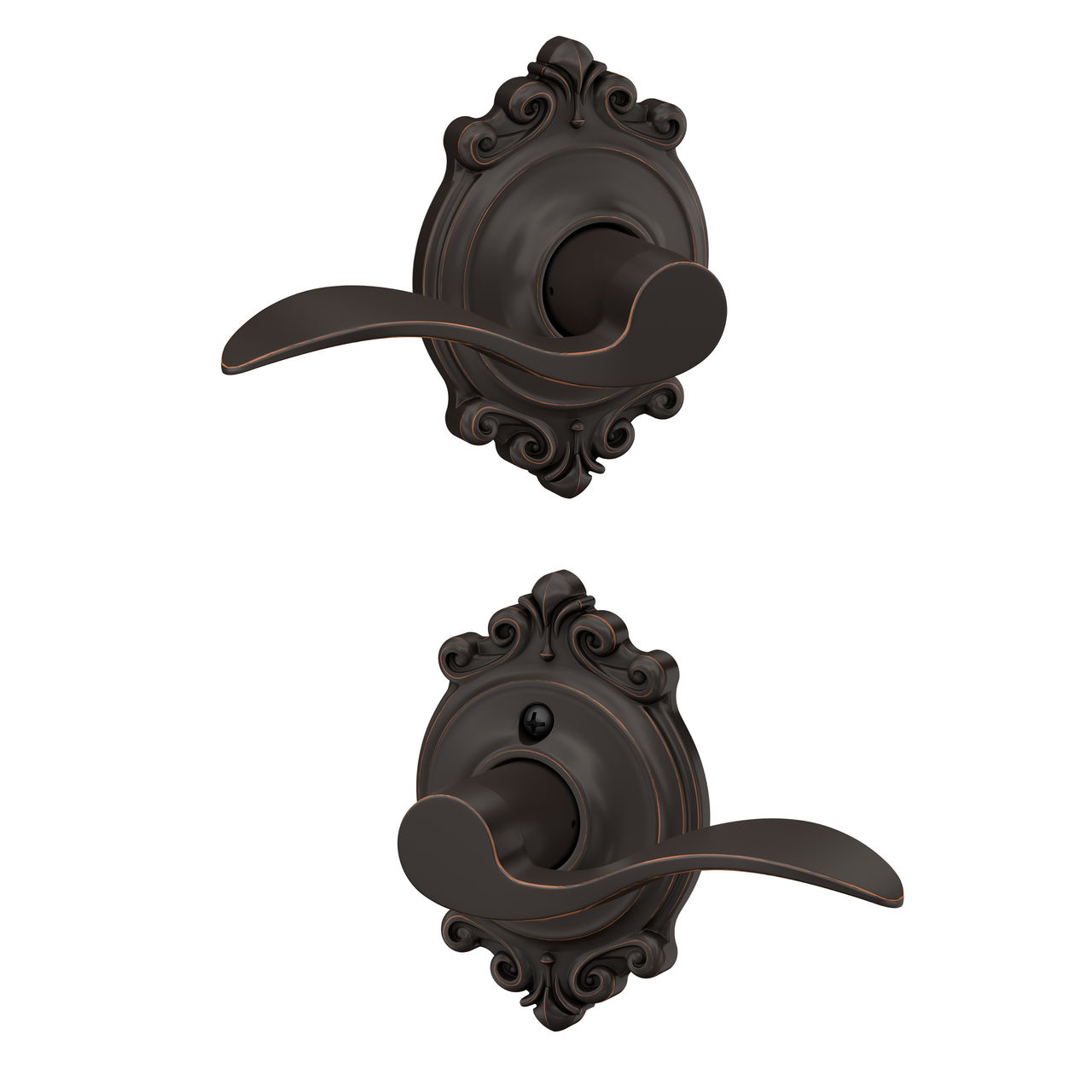 Accent Lever Hall & Closet Lock with Brookshire Trim