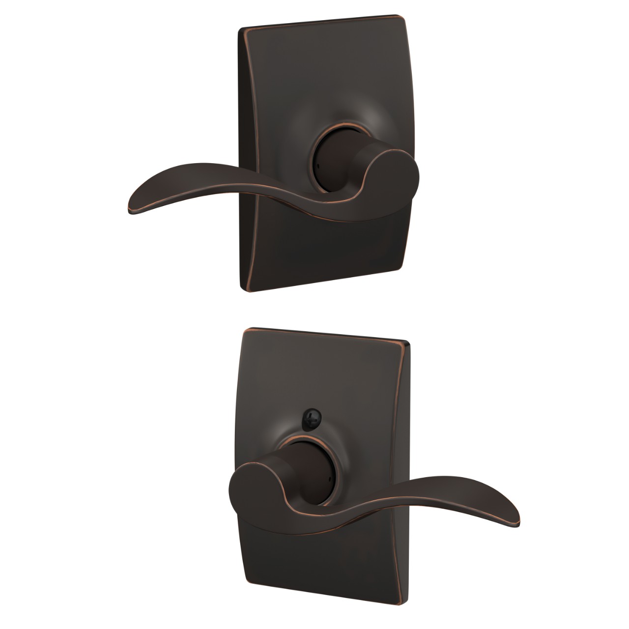 Accent Lever Hall & Closet Lock with Century Trim