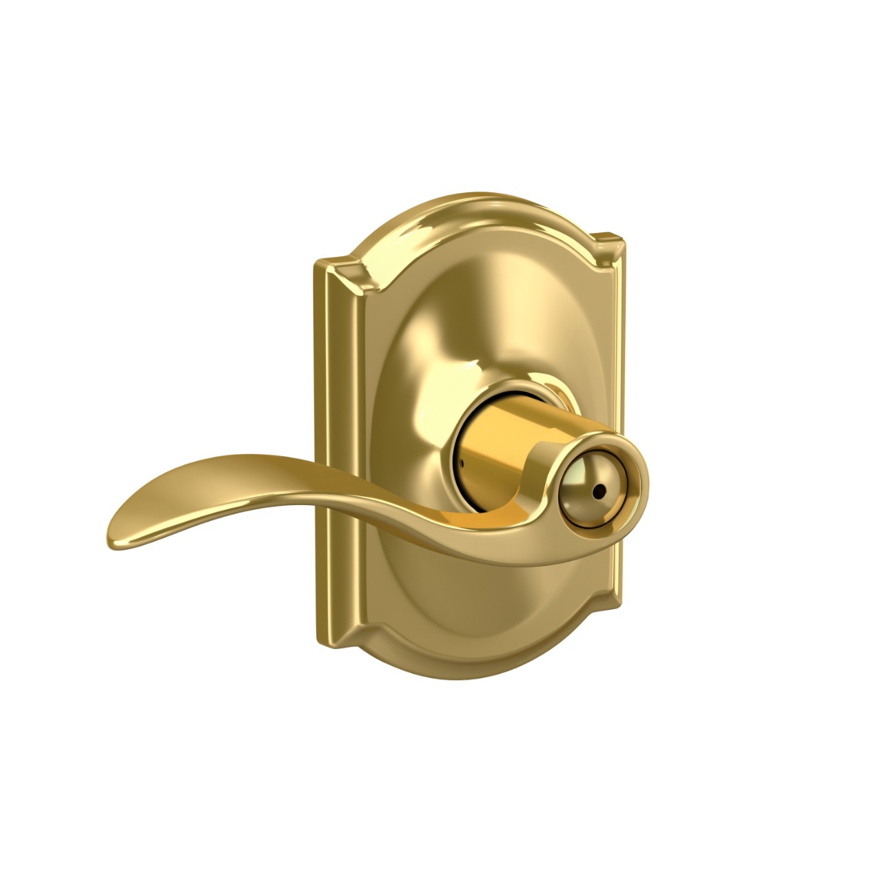 Accent Lever Bed & Bath Lock with Camelot Trim