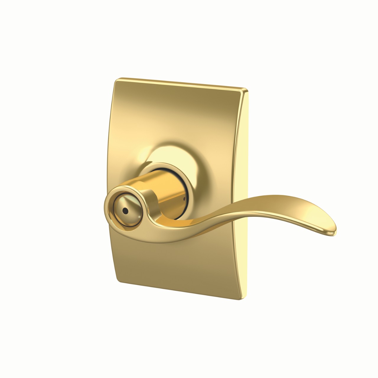 Accent Lever Bed & Bath Lock with Century Trim