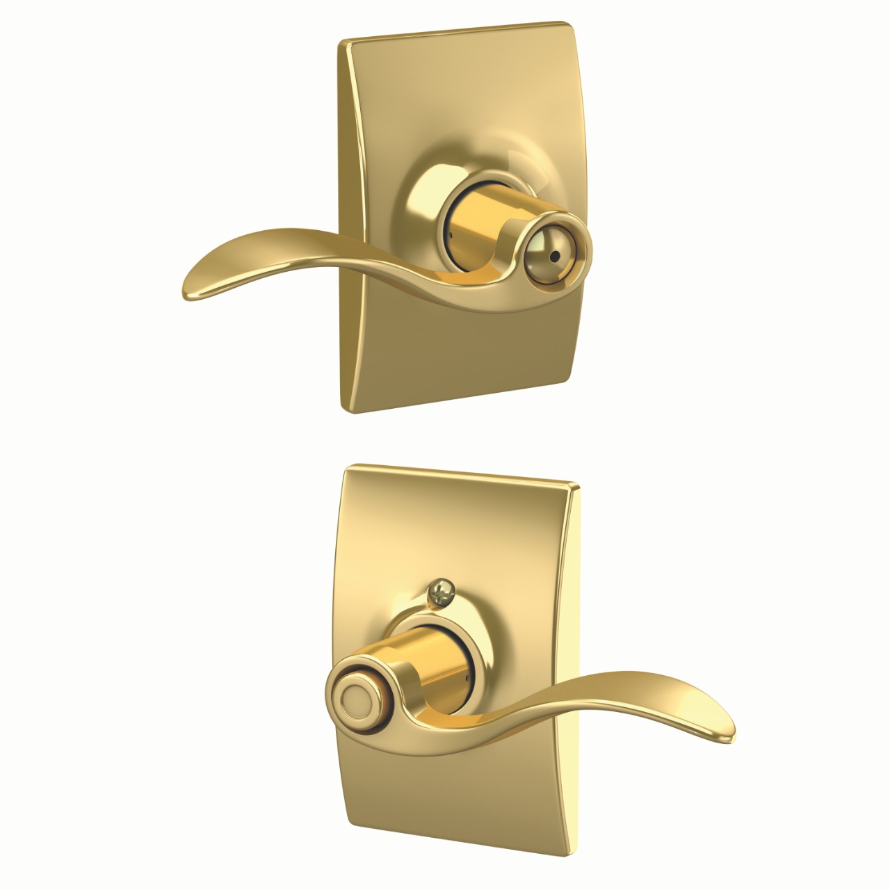 Accent Lever Bed & Bath Lock with Century Trim
