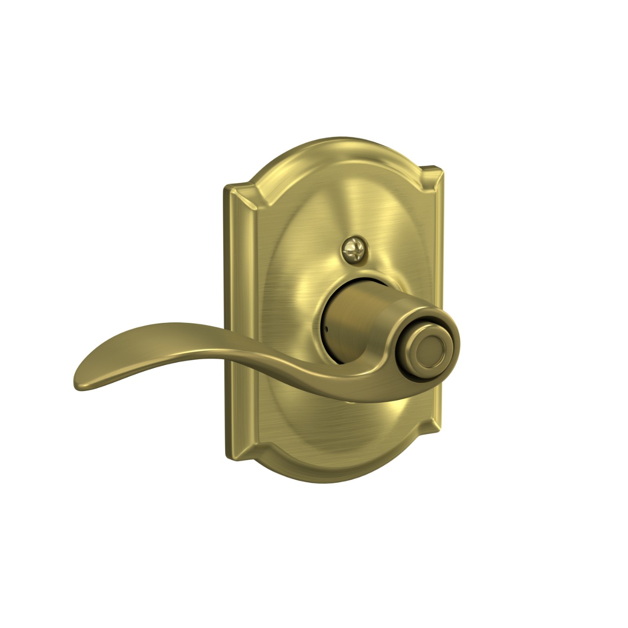Accent Lever Bed & Bath Lock with Camelot Trim