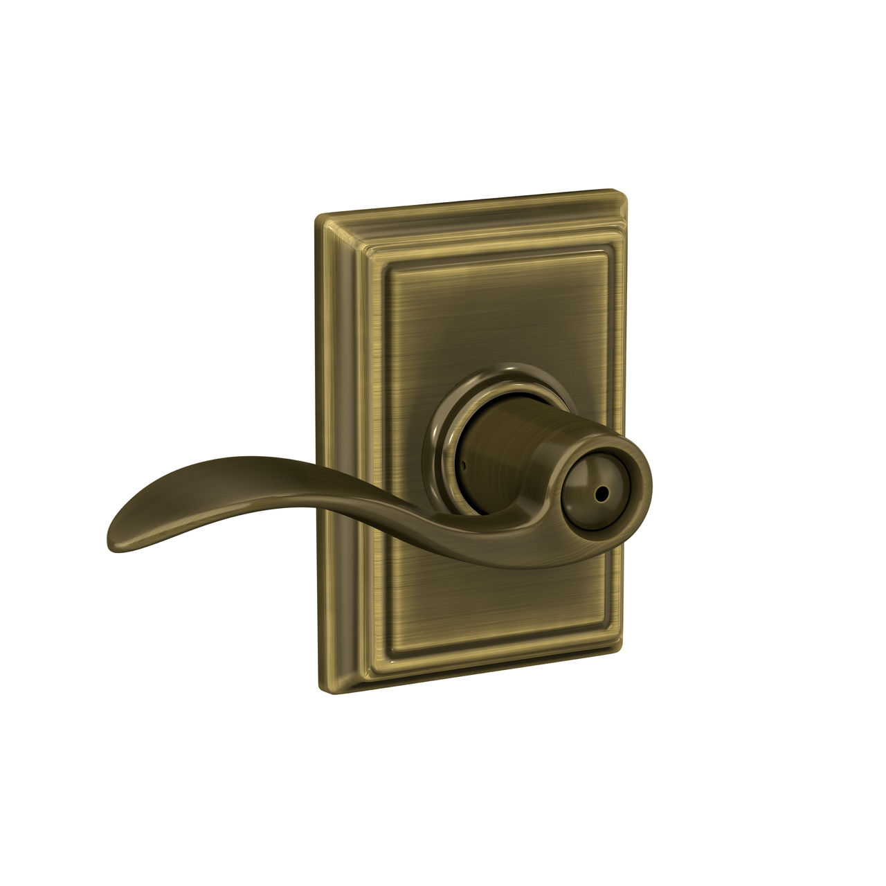 Accent Lever Bed & Bath Lock with Addison Trim