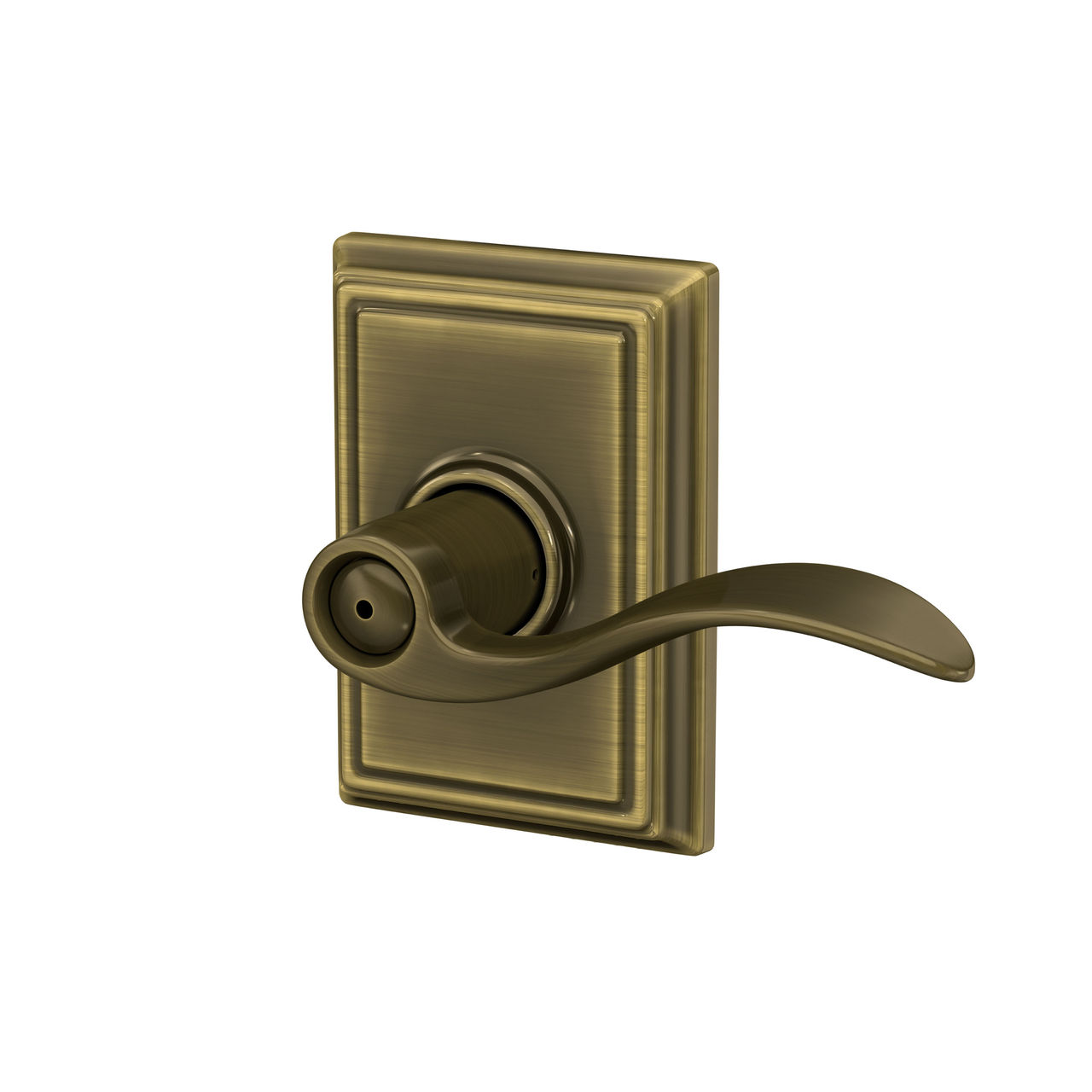 Accent Lever Bed & Bath Lock with Addison Trim