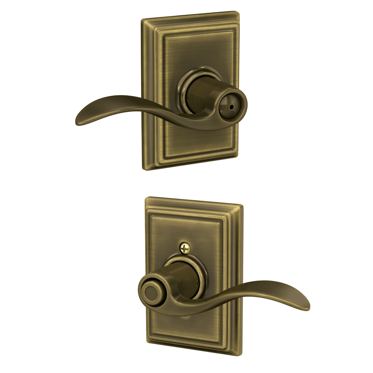 Accent Lever Bed & Bath Lock with Addison Trim