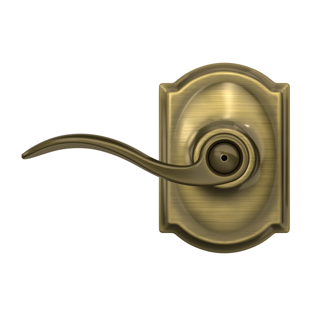 Accent Lever Bed & Bath Lock with Camelot Trim