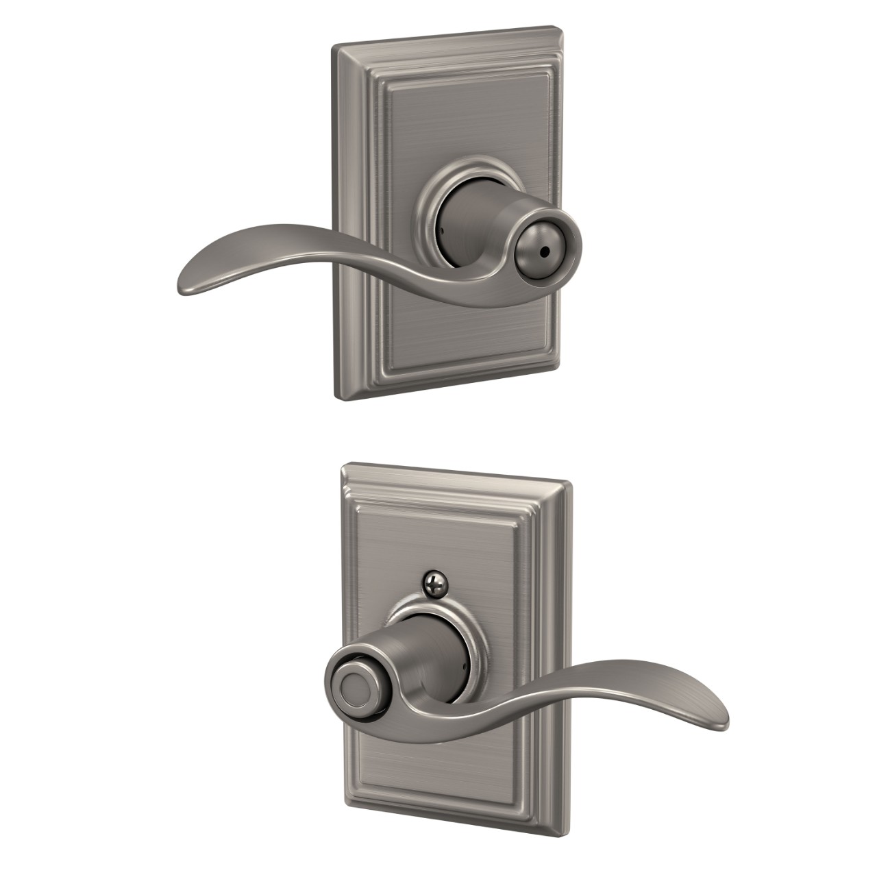 Accent Lever Bed & Bath Lock with Addison Trim