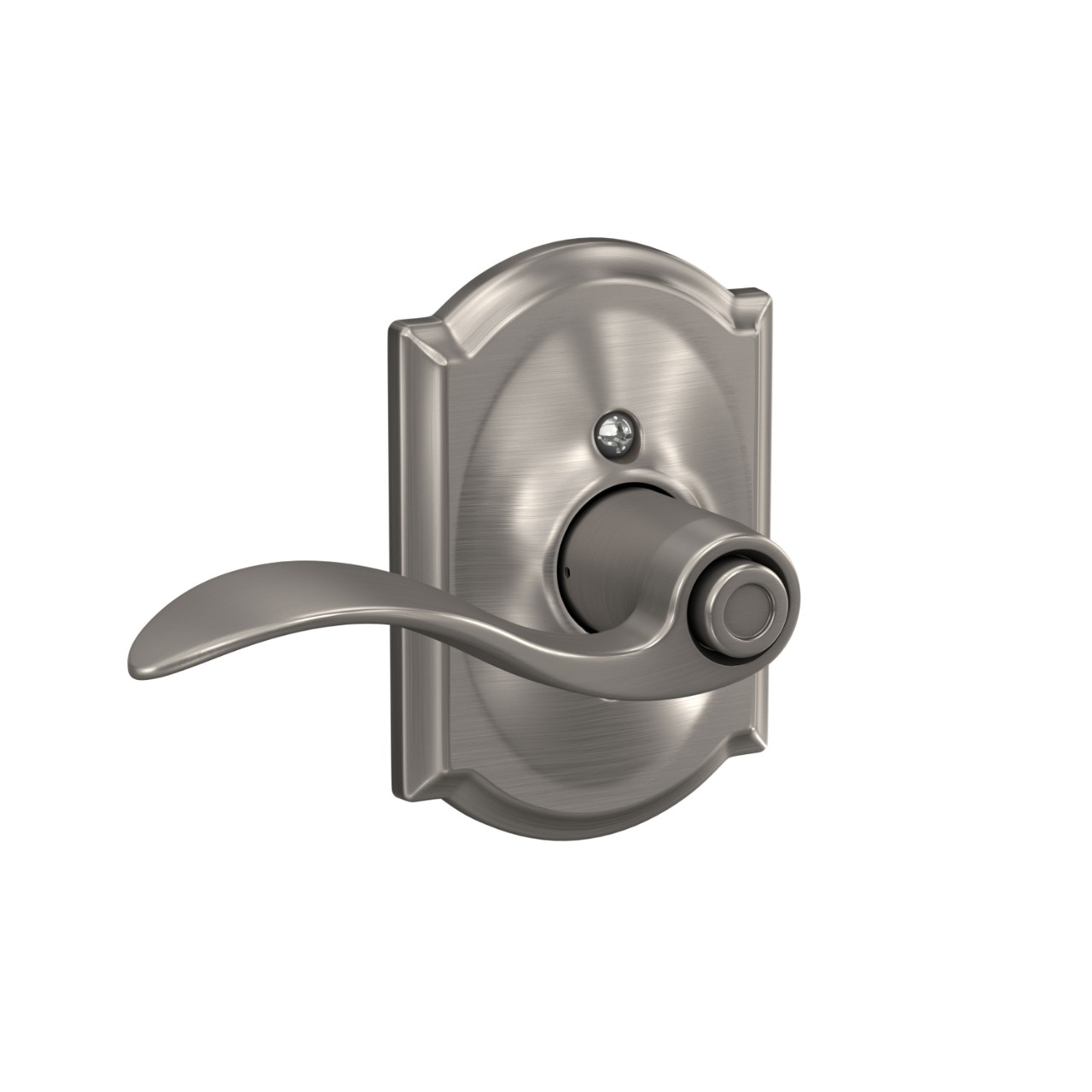 Accent Lever Bed & Bath Lock with Camelot Trim