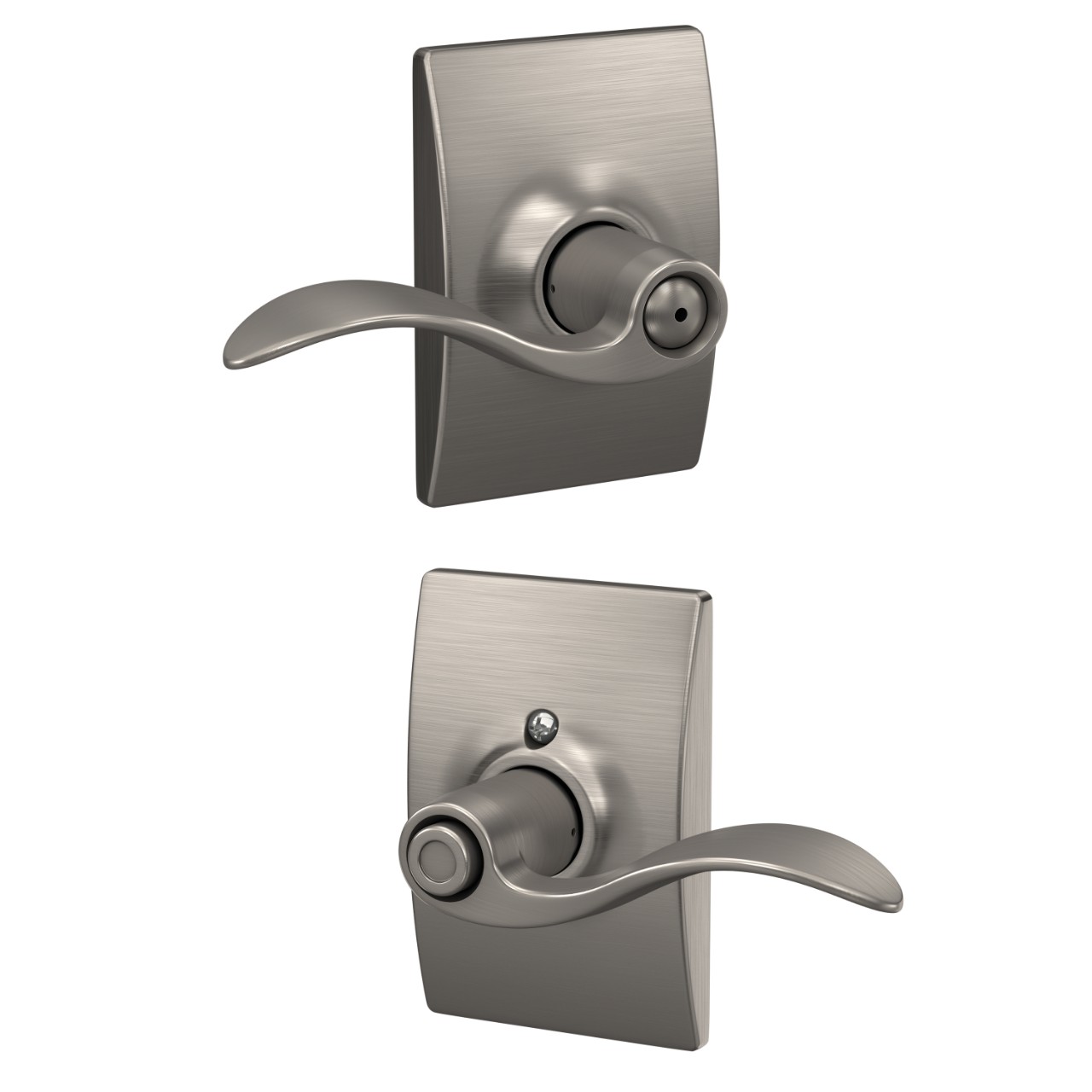 Accent Lever Bed & Bath Lock with Century Trim