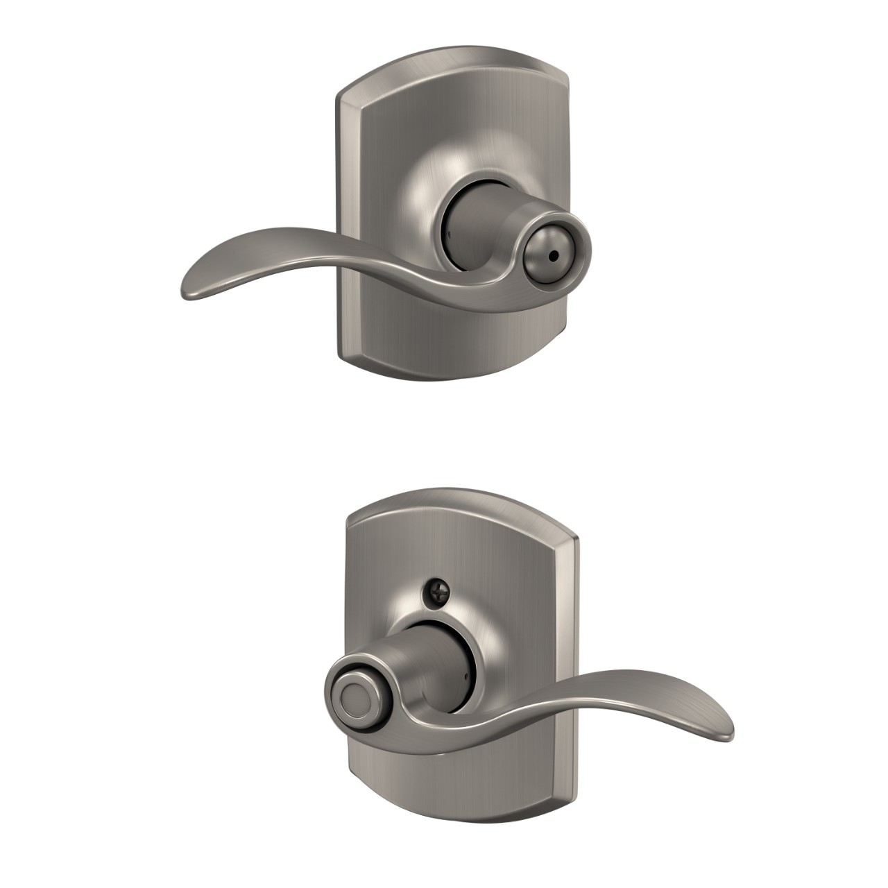 Accent Lever Bed & Bath Lock with Greenwich Trim