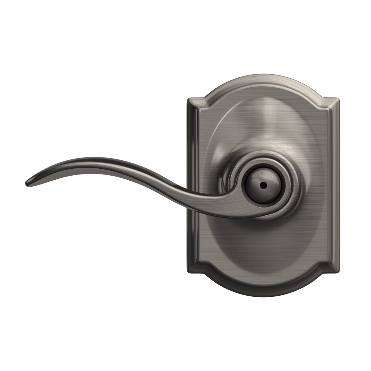 Accent Lever Bed & Bath Lock with Camelot Trim
