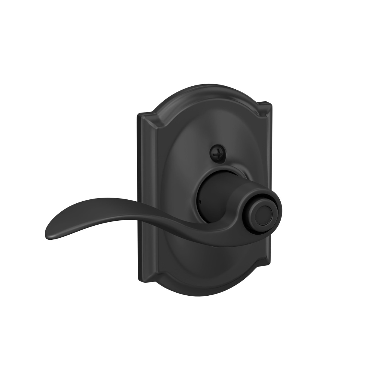 Accent Lever Bed & Bath Lock with Camelot Trim