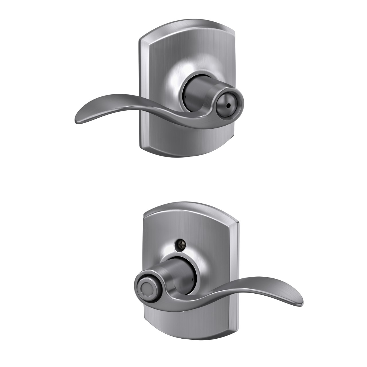 Accent Lever Bed & Bath Lock with Greenwich Trim