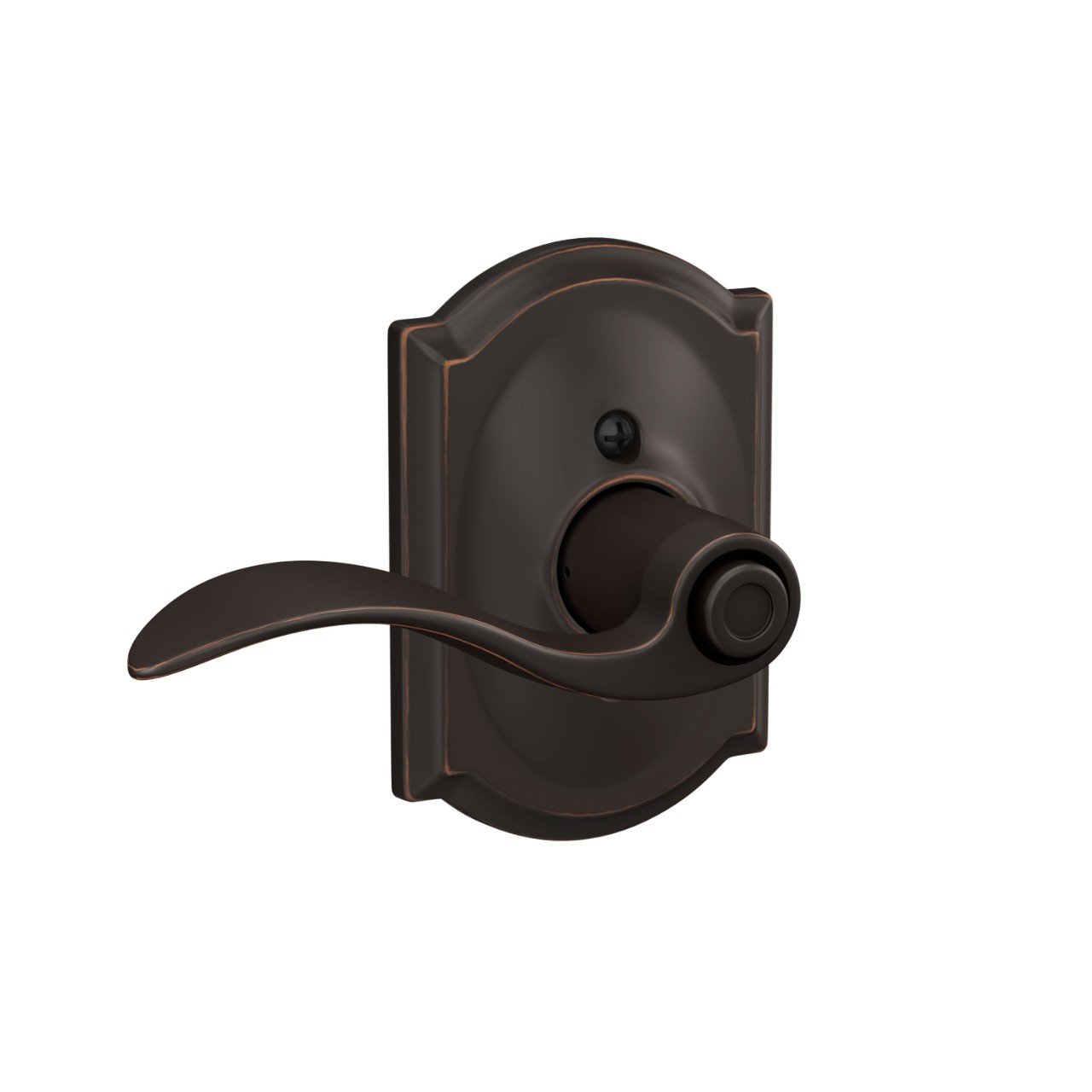 Accent Lever Bed & Bath Lock with Camelot Trim