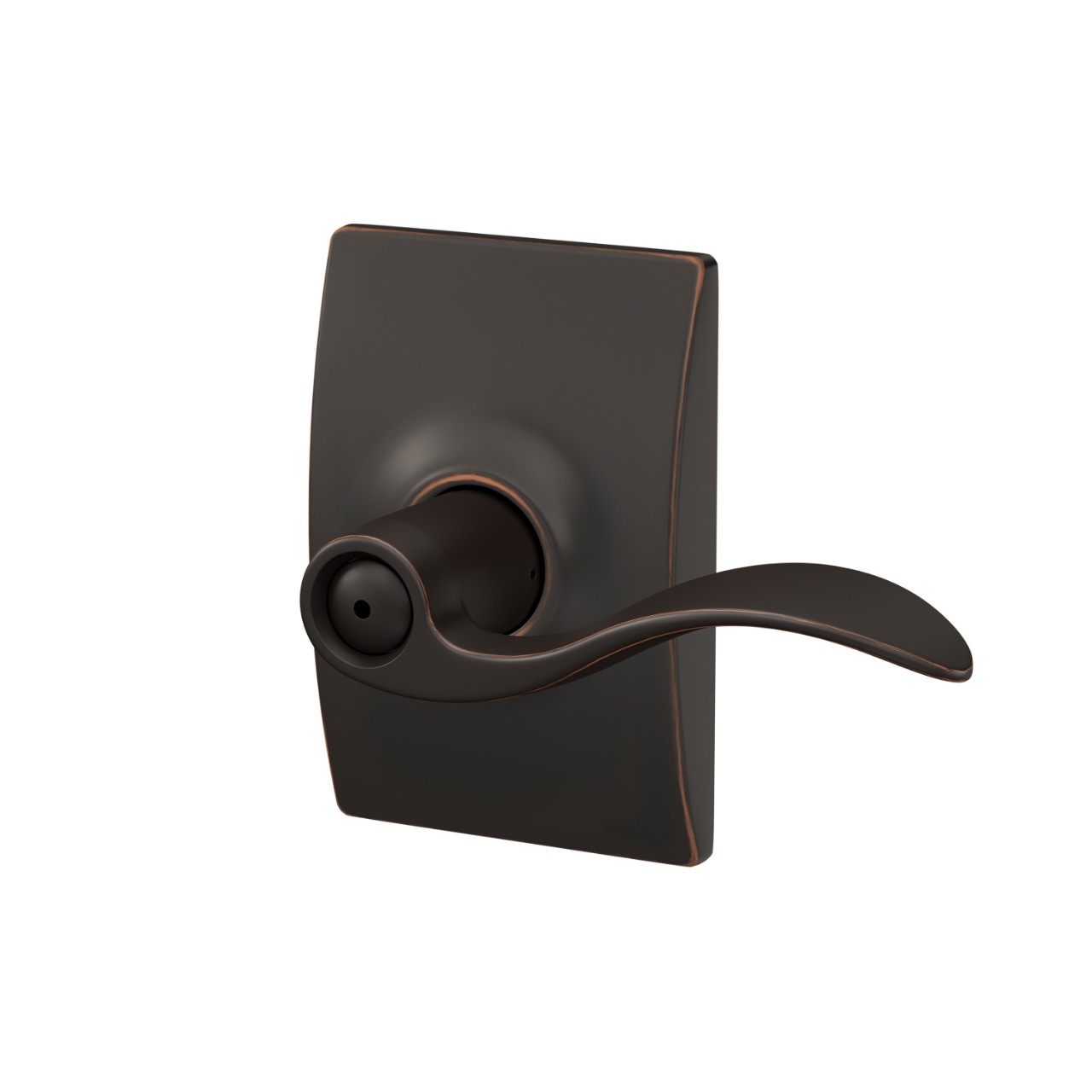 Accent Lever Bed & Bath Lock with Century Trim