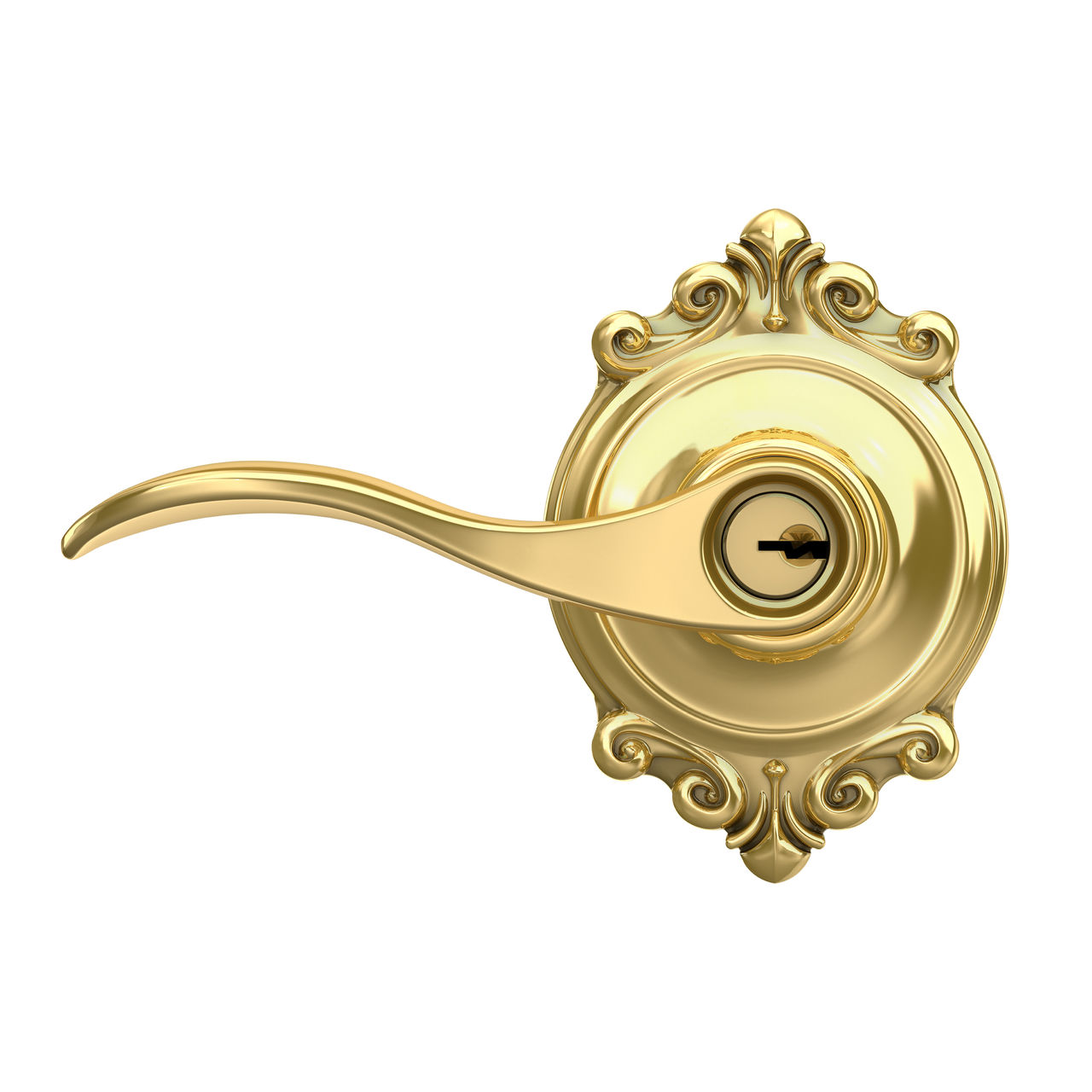Accent Lever Keyed Entry Lock with Brookshire Trim