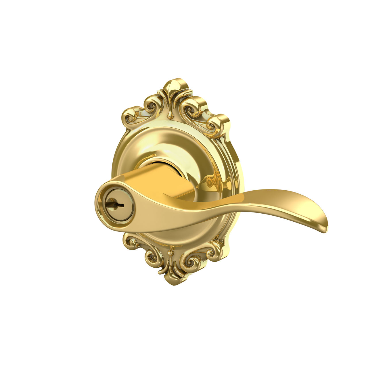 Accent Lever Keyed Entry Lock with Brookshire Trim