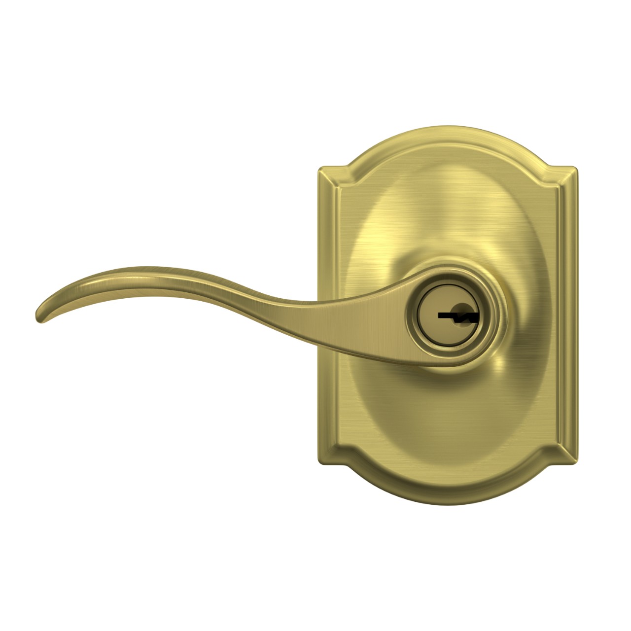Accent Lever Keyed Entry Lock with Camelot Trim