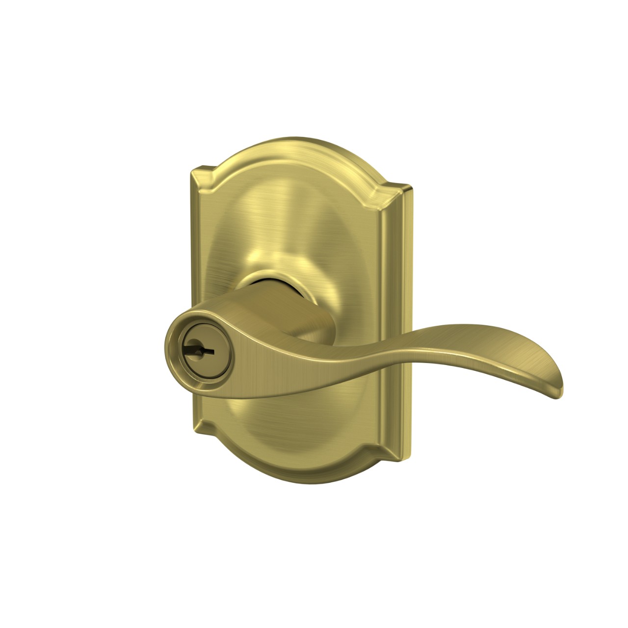 Accent Lever Keyed Entry Lock with Camelot Trim
