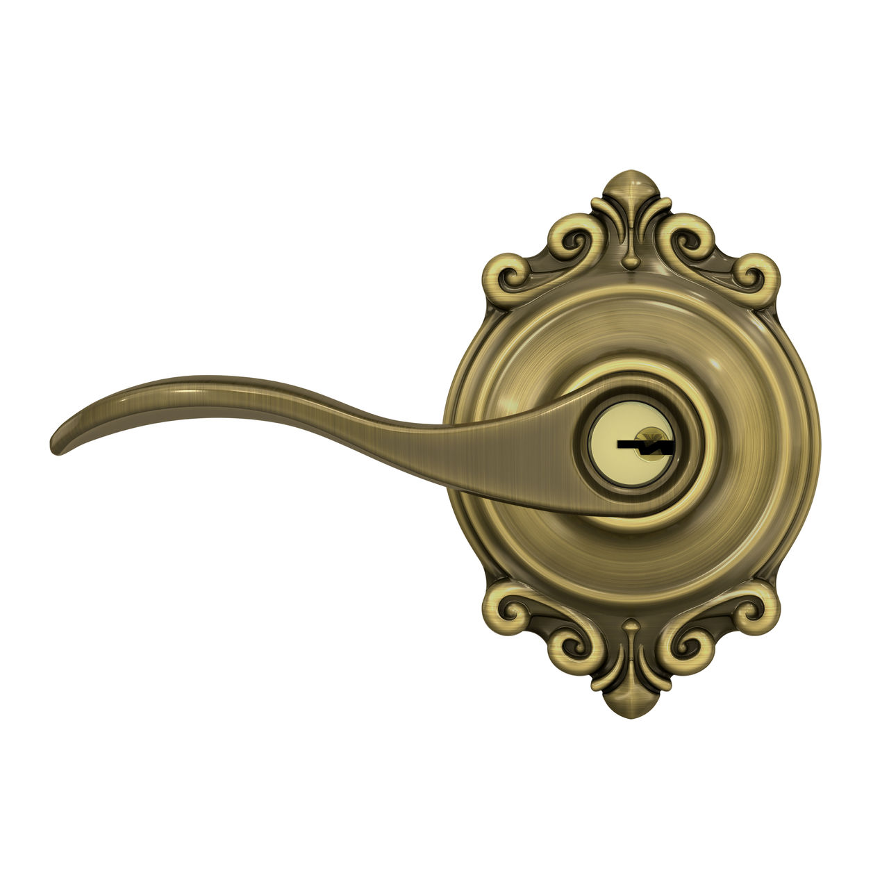 Accent Lever Keyed Entry Lock with Brookshire Trim
