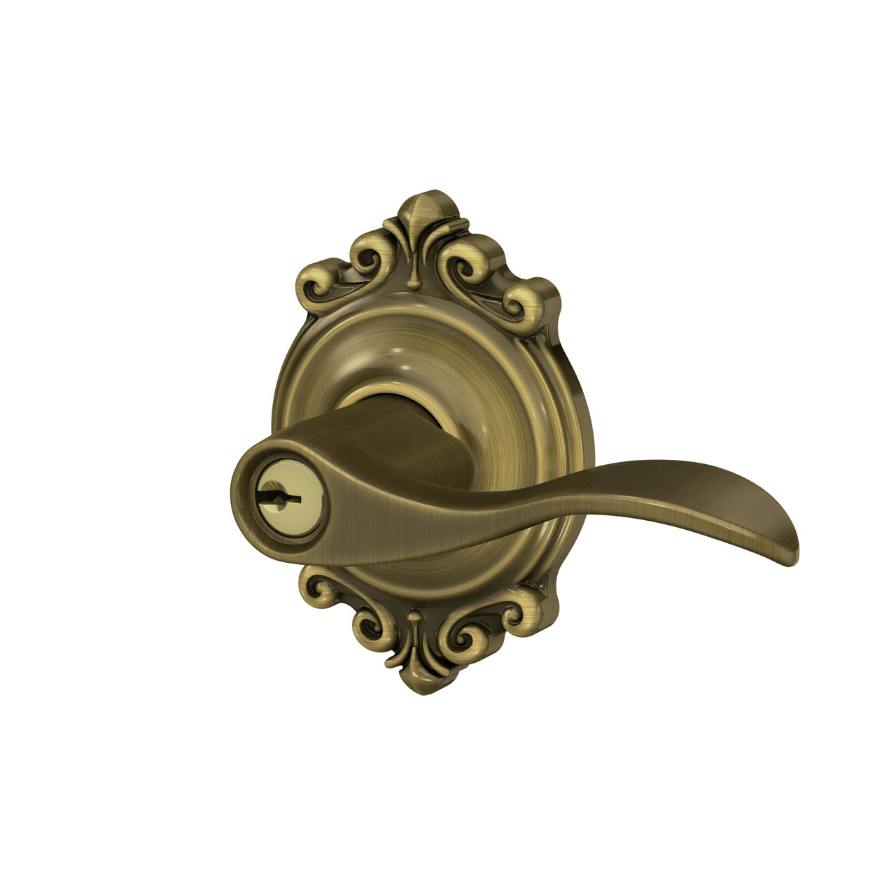 Accent Lever Keyed Entry Lock with Brookshire Trim