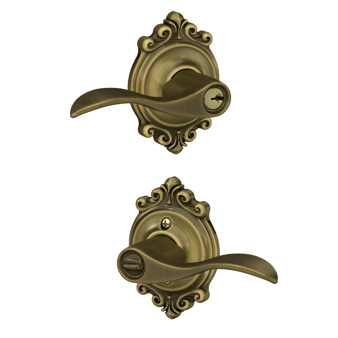 Accent Lever Keyed Entry Lock with Brookshire Trim