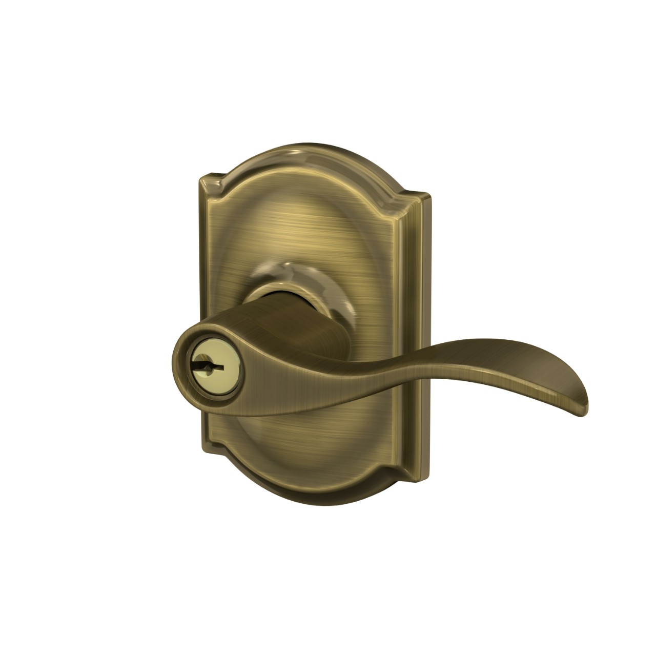 Accent Lever Keyed Entry Lock with Camelot Trim