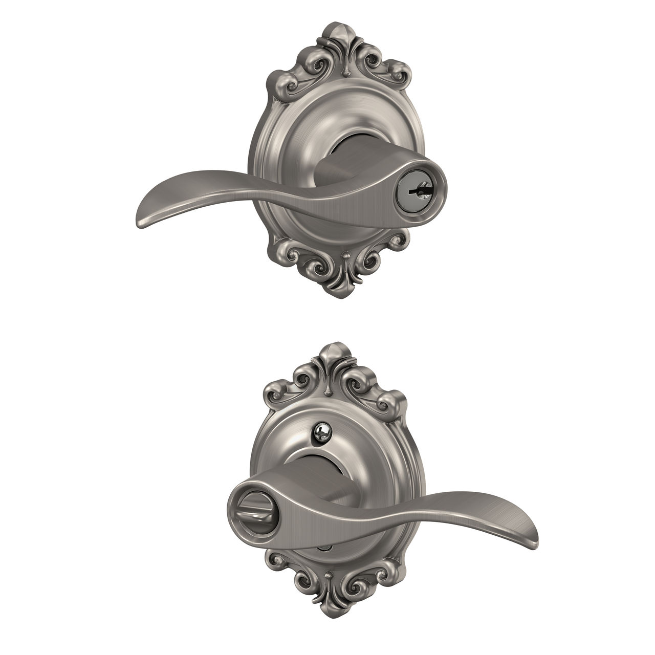 Accent Lever Keyed Entry Lock with Brookshire Trim