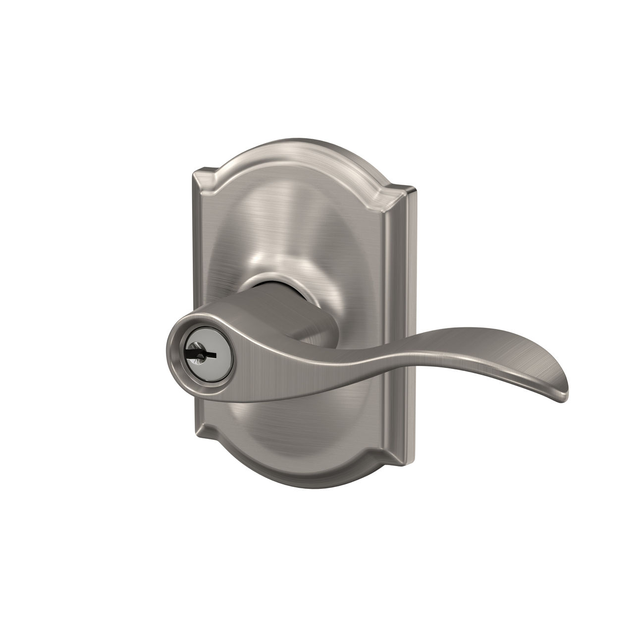 Accent Lever Keyed Entry Lock with Camelot Trim