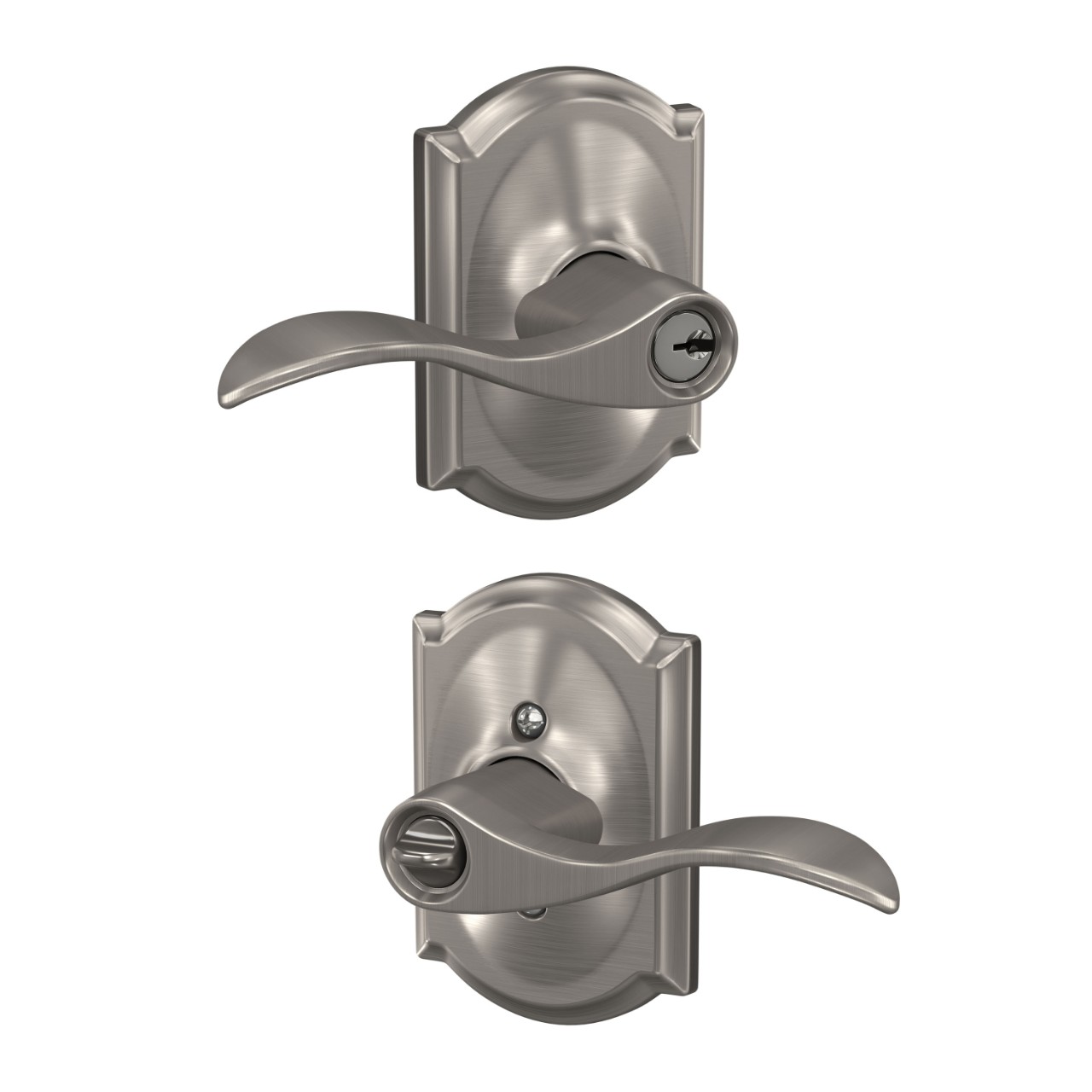 Accent Lever Keyed Entry Lock with Camelot Trim