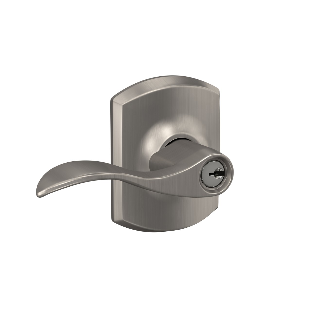 Accent Lever Keyed Entry Lock with Greenwich Trim