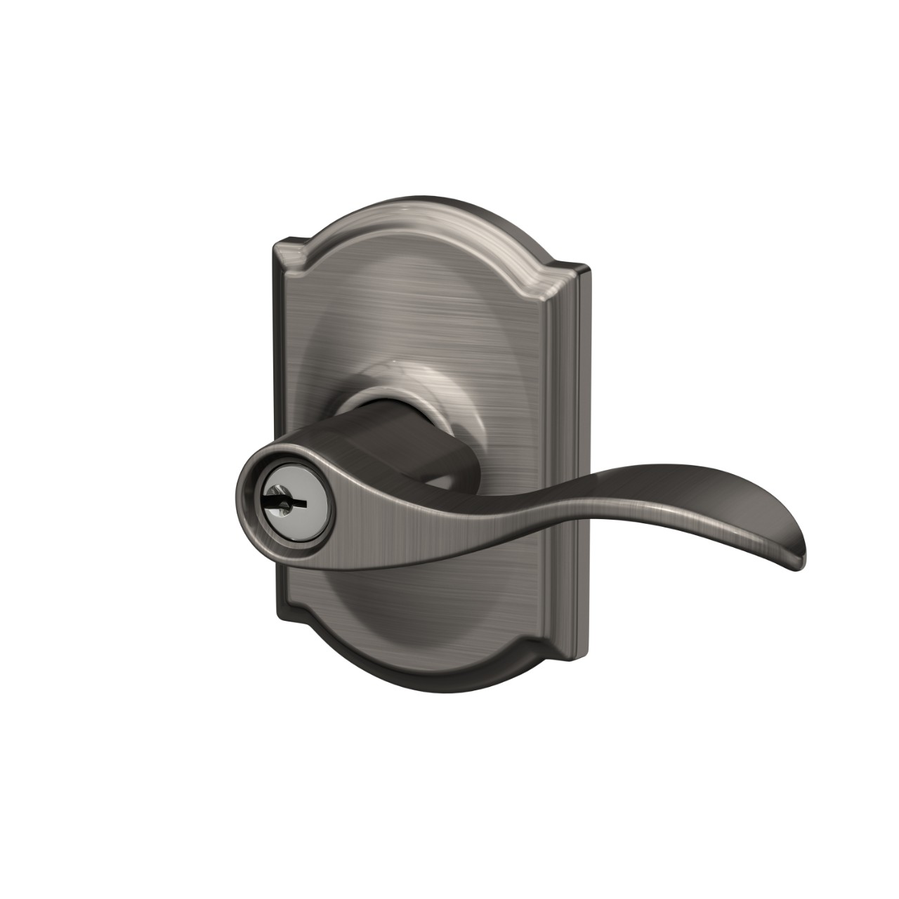 Accent Lever Keyed Entry Lock with Camelot Trim