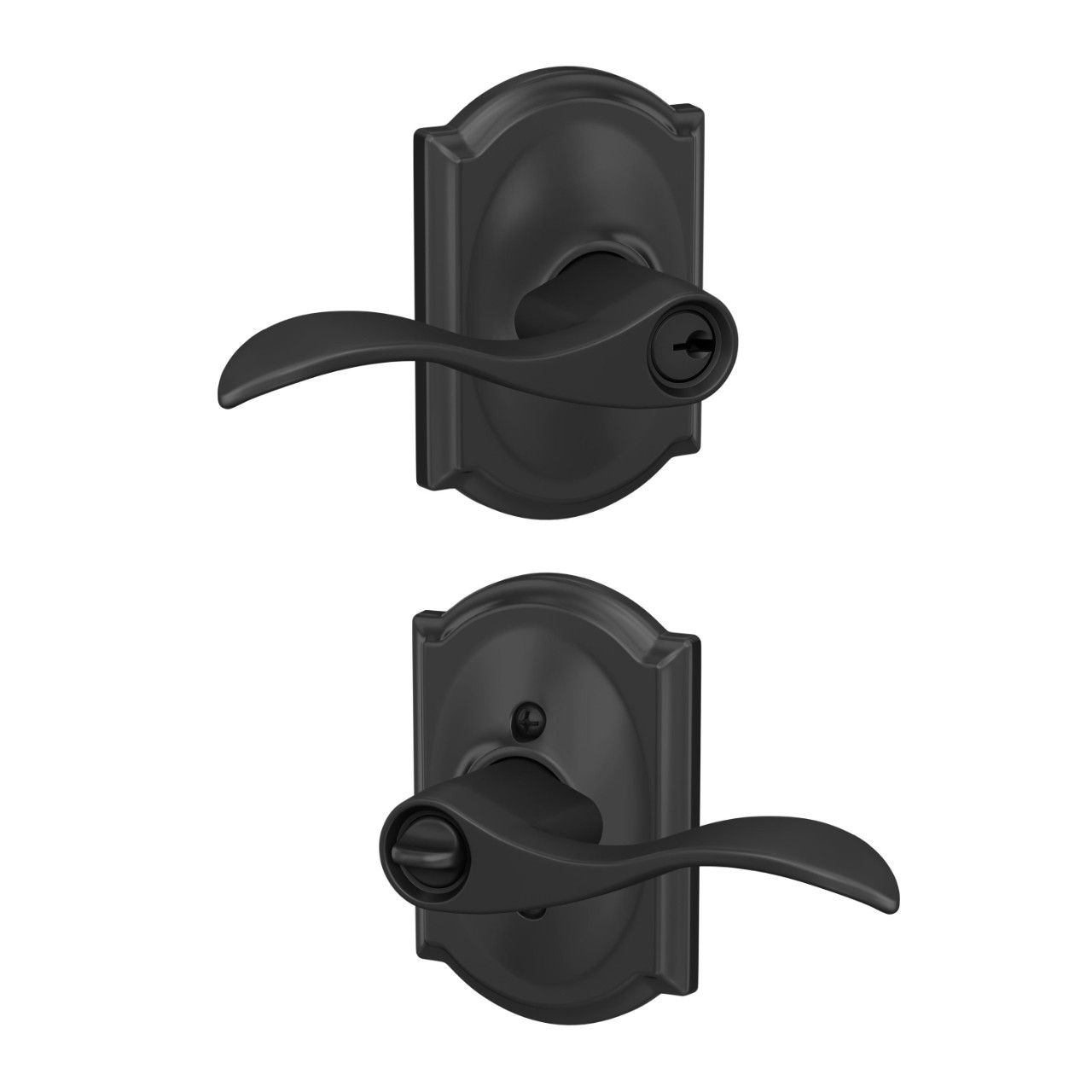 Accent Lever Keyed Entry Lock with Camelot Trim