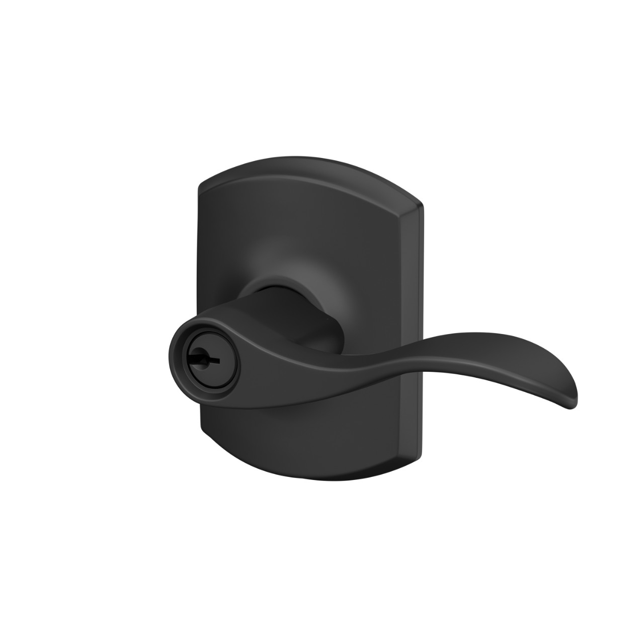 Accent Lever Keyed Entry Lock with Greenwich Trim