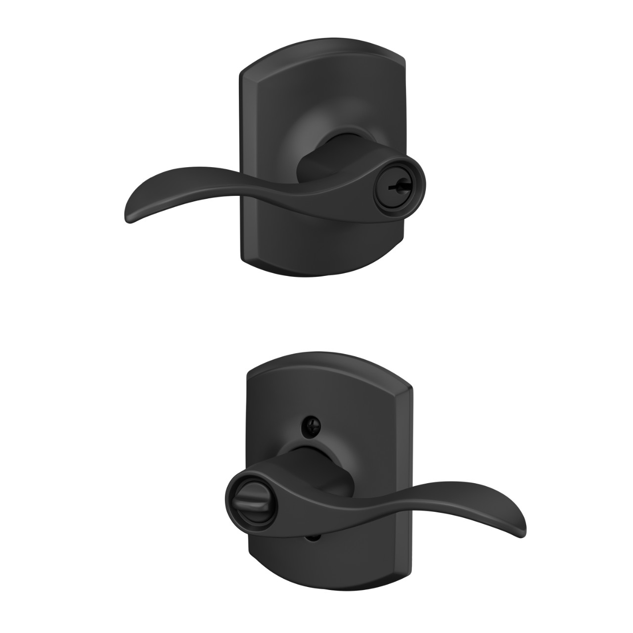 Accent Lever Keyed Entry Lock with Greenwich Trim