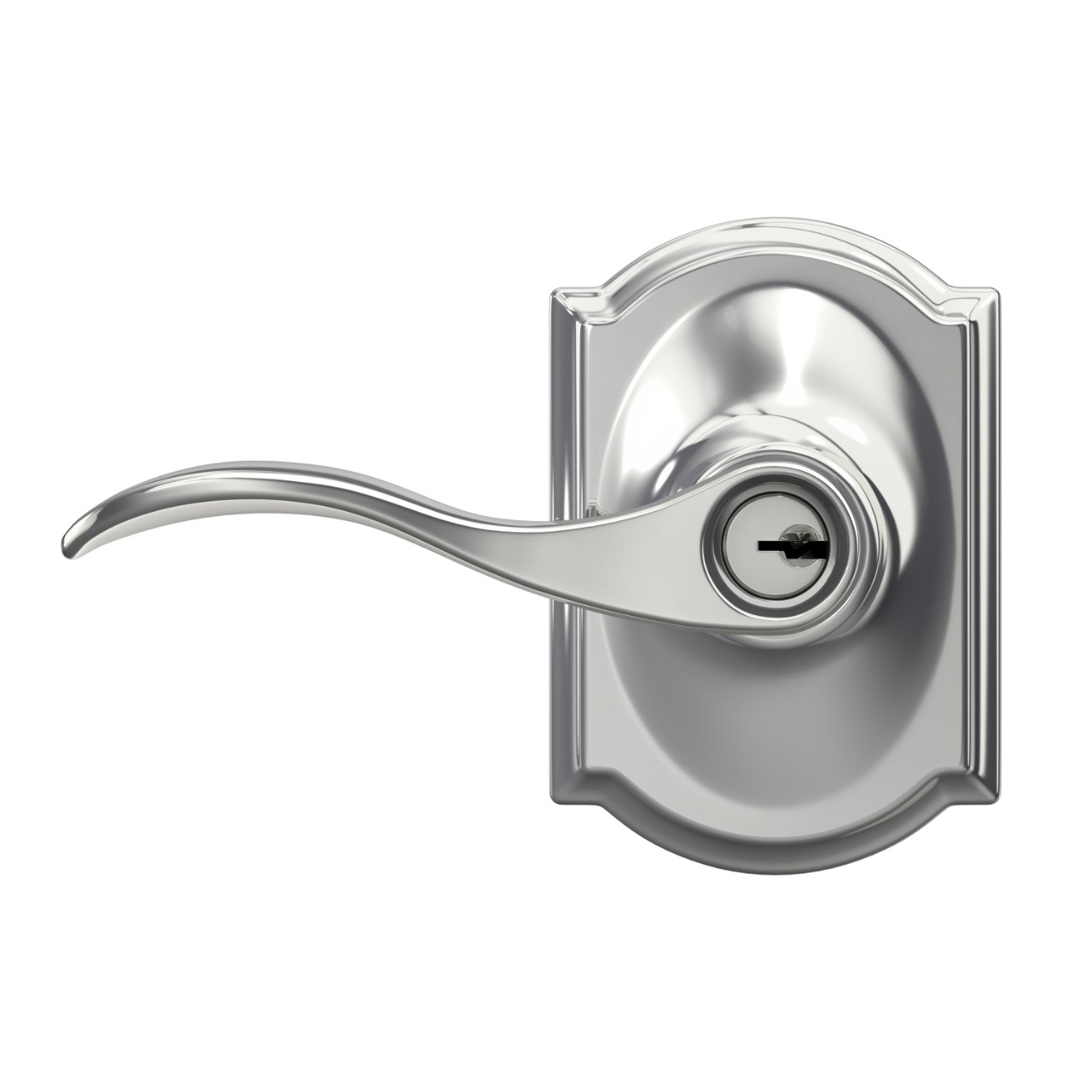 Accent Lever Keyed Entry Lock with Camelot Trim