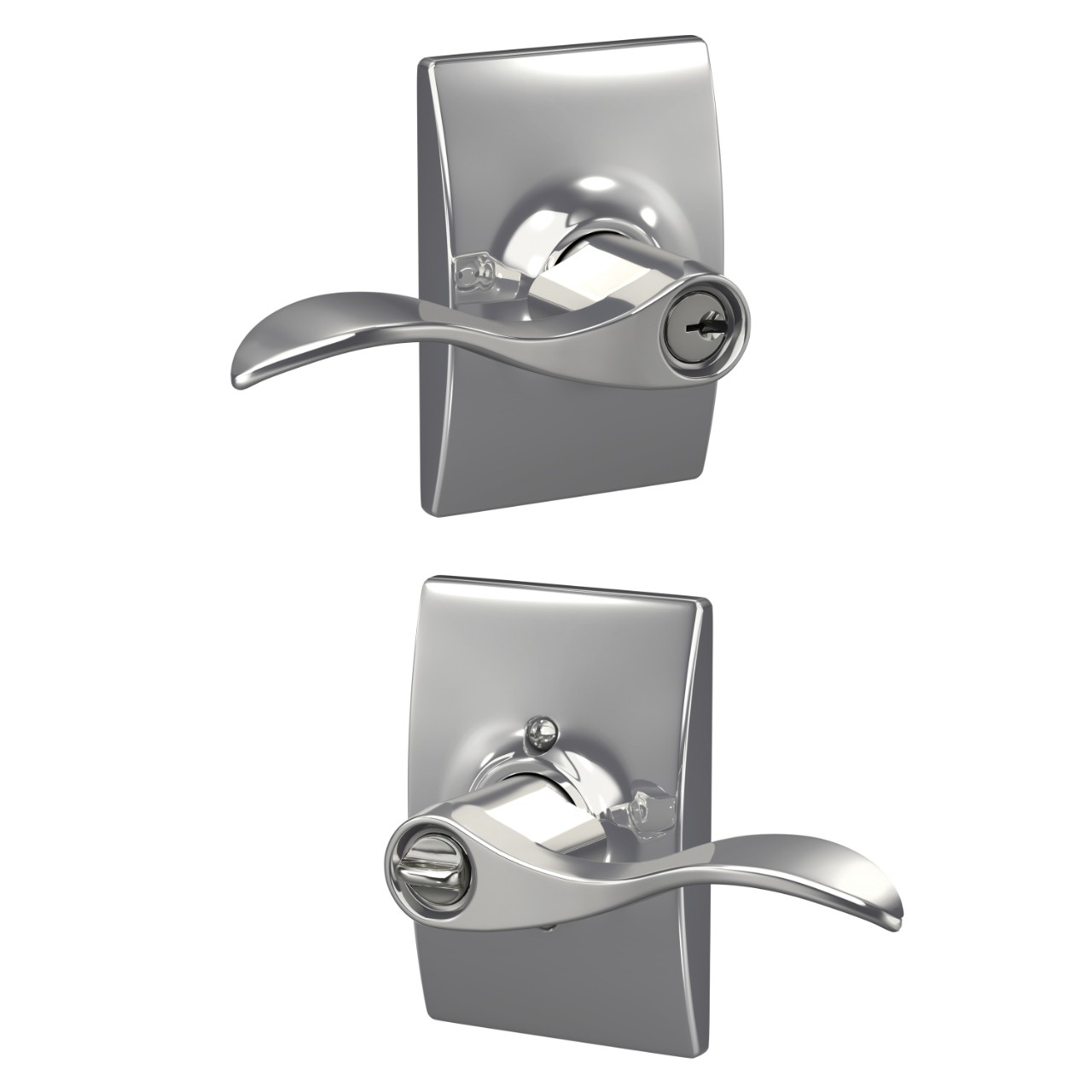 Accent Lever Keyed Entry Lock with Century Trim