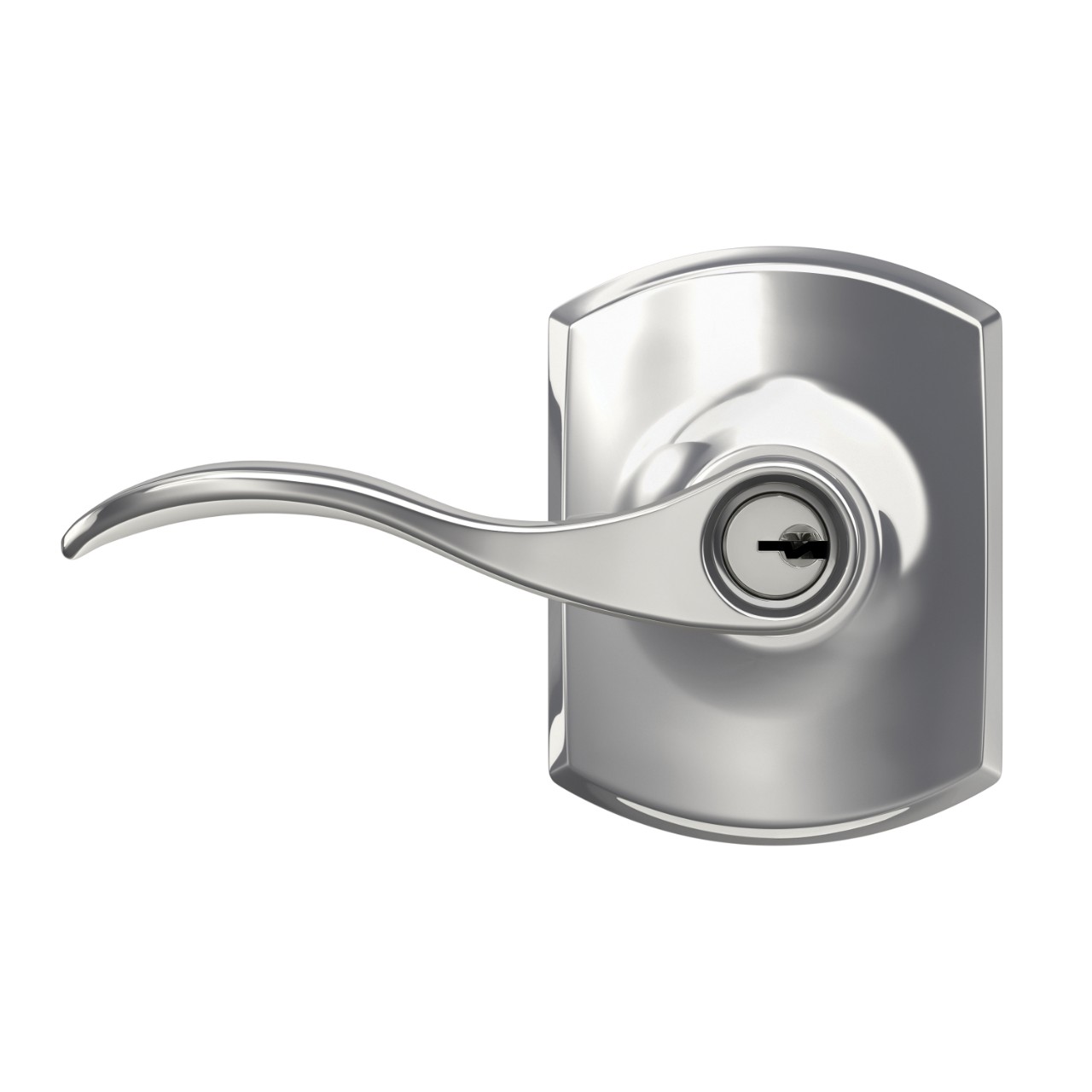 Accent Lever Keyed Entry Lock with Greenwich Trim