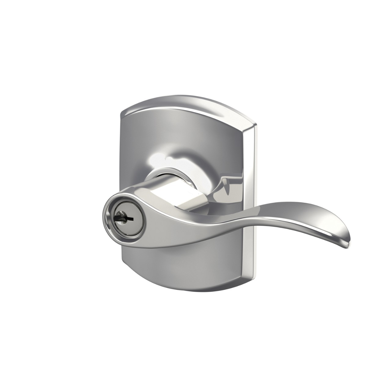 Accent Lever Keyed Entry Lock with Greenwich Trim