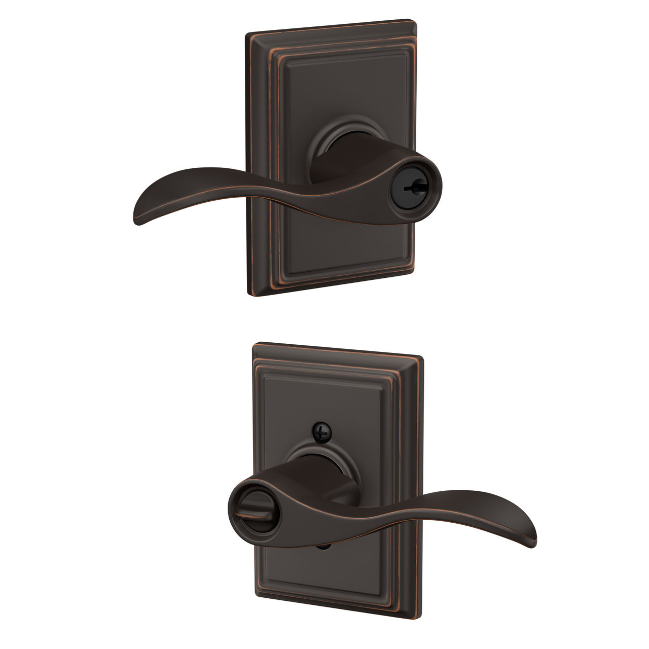 Accent Lever Keyed Entry Lock with Addison Trim