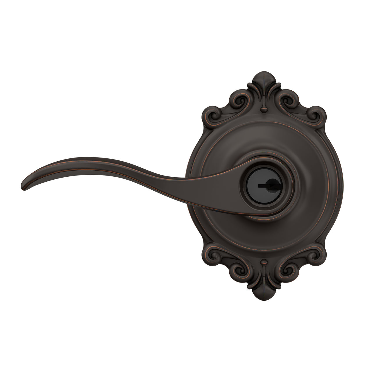 Accent Lever Keyed Entry Lock with Brookshire Trim