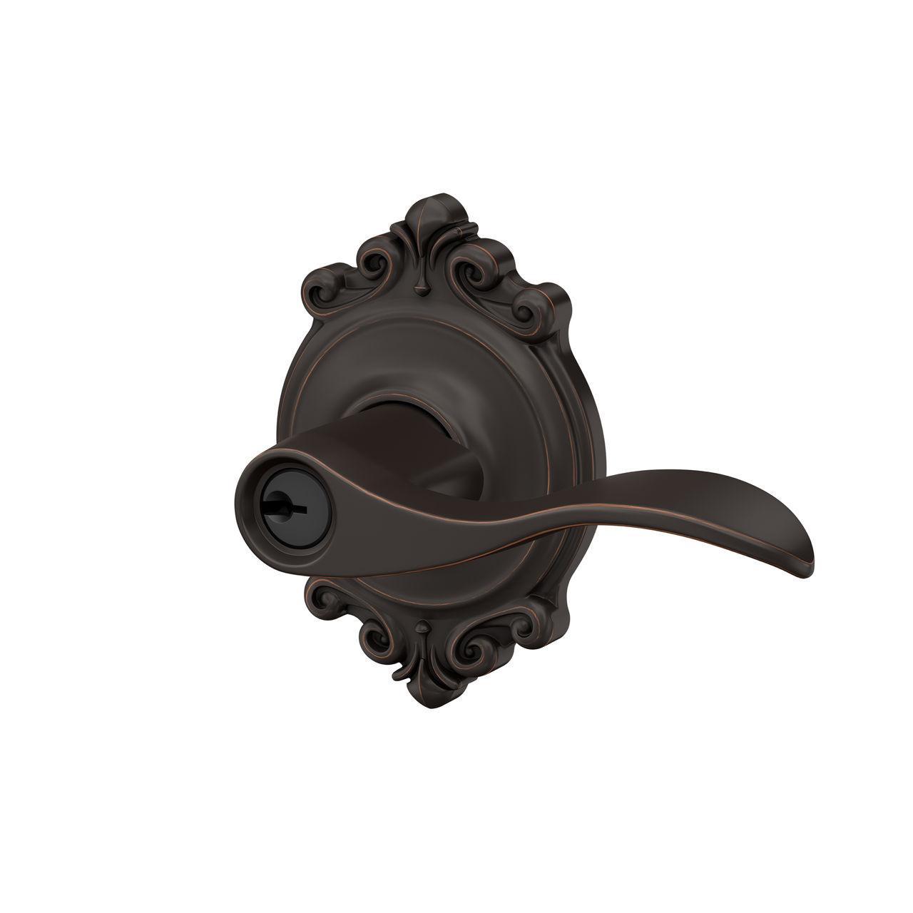 Accent Lever Keyed Entry Lock with Brookshire Trim