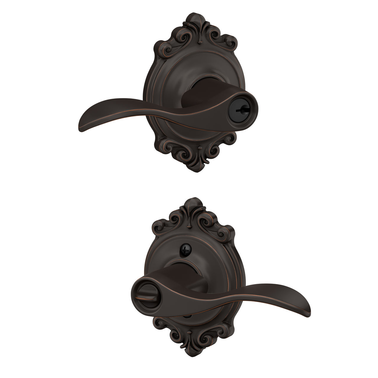Accent Lever Keyed Entry Lock with Brookshire Trim