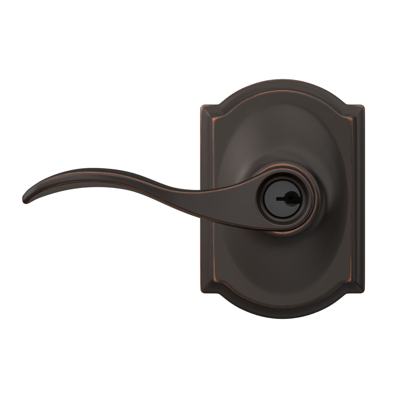 Accent Lever Keyed Entry Lock with Camelot Trim