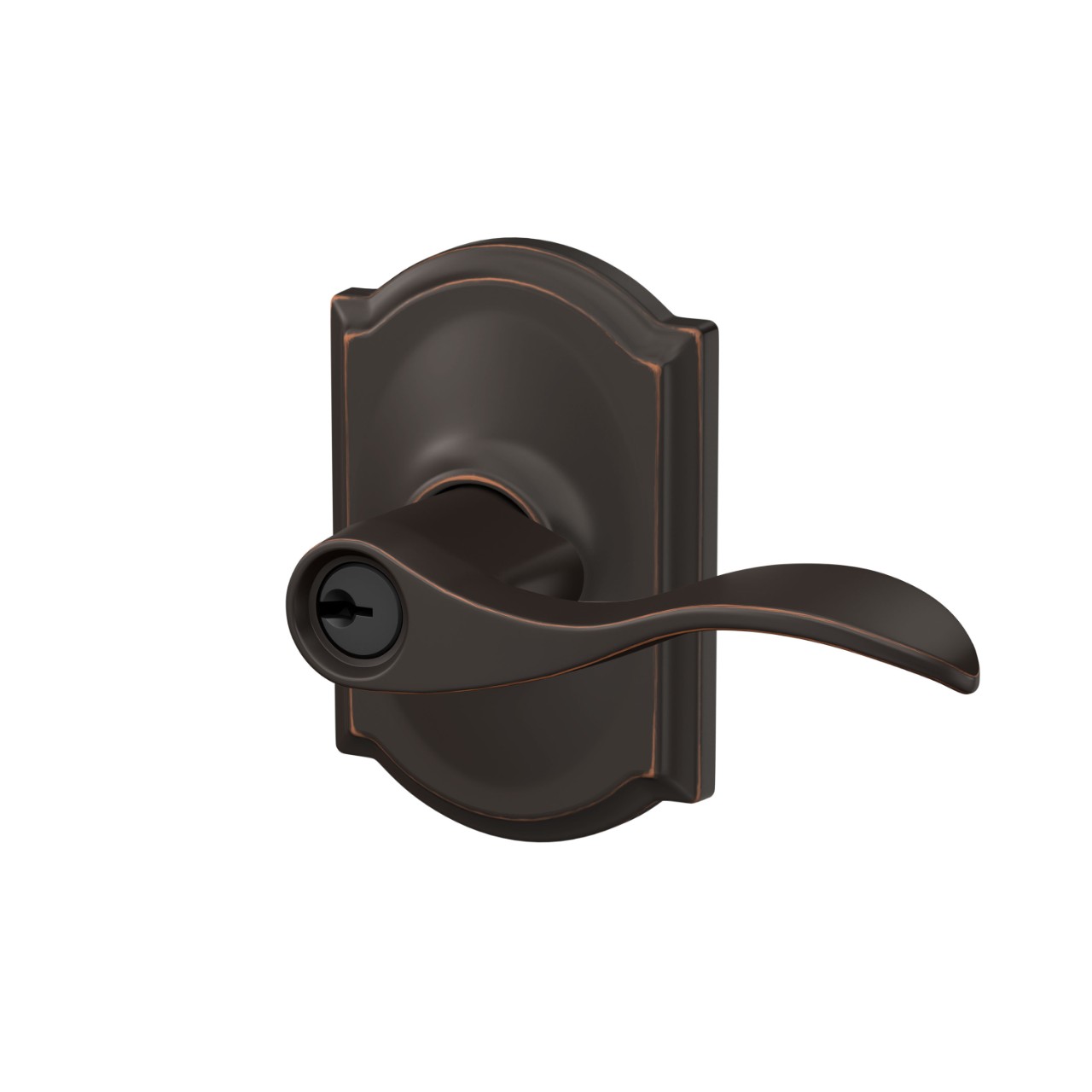 Accent Lever Keyed Entry Lock with Camelot Trim