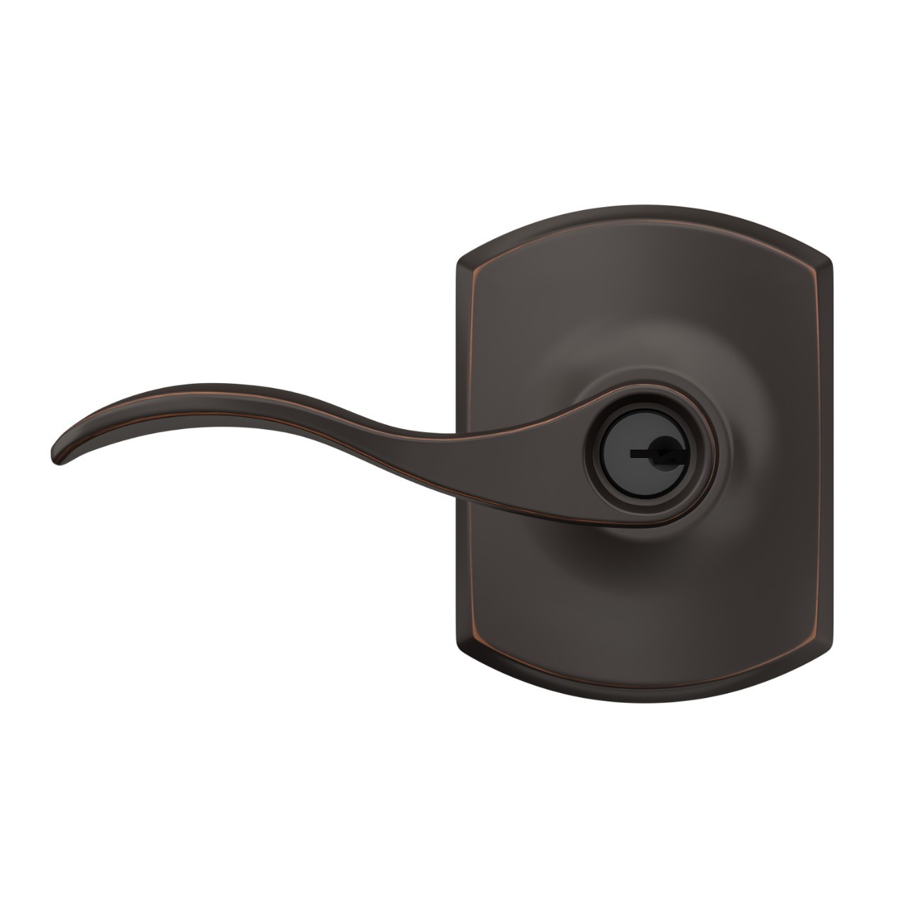 Accent Lever Keyed Entry Lock with Greenwich Trim
