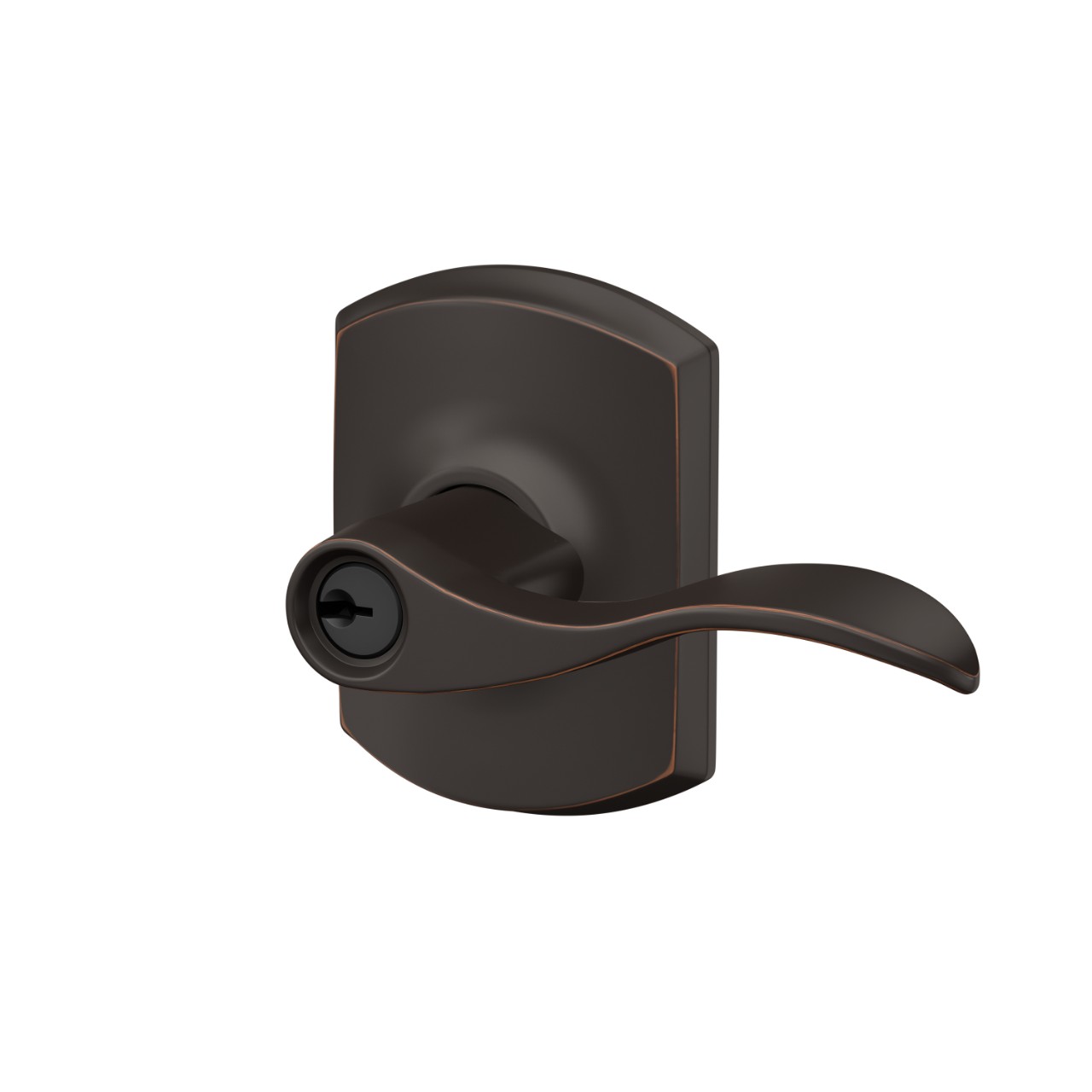 Accent Lever Keyed Entry Lock with Greenwich Trim